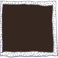 フリー素材:アイコン(twitter);ブラウンブラックの背景のモノトーンの鉛筆の手描きのラフな水玉とラインのフレーム;200×200pix