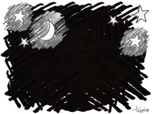 フリー素材 森ガール風の大人可愛い月と星と夜空のイラスト イラスト ロゴ制作 Tigpig Com フリー素材 ロゴ バナー イラスト制作 Tigpig