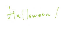 手書き文字「Halloween!」