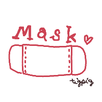 ピンクのマスクのイラスト無料web素材 フリー素材 Webデザインに使える素材 Tigpig
