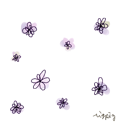 紫の小花のガーリーなイラスト無料素材 フリー素材 オンラインショップ制作やwebデザインに使える素材 Tigpig