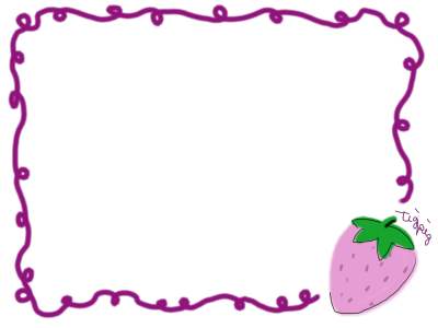 フリー素材 フレーム素材 400pix レトロでガーリーな苺 いちご のイラスト Webデザインに使える素材 Tigpig
