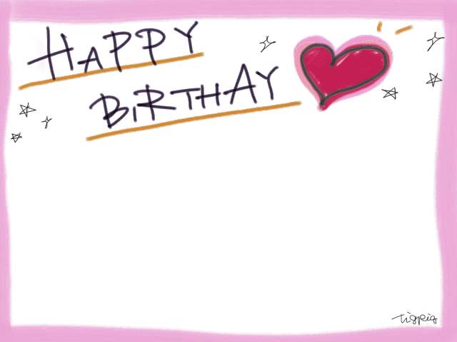 フリー素材 ガーリーな誕生日カード Happybirthday のフレーム素材 640pix Webデザイン イラスト素材 Tigpig