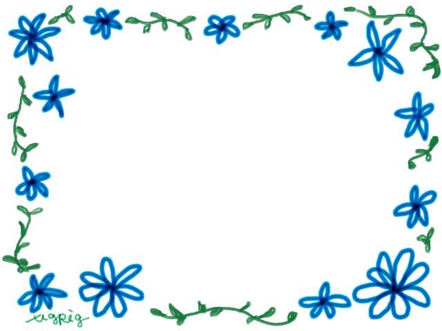 フリー素材 フレーム ガーリーな青い小花のイラスト素材 Webデザイン 動画制作に使える無料素材 Tigpig