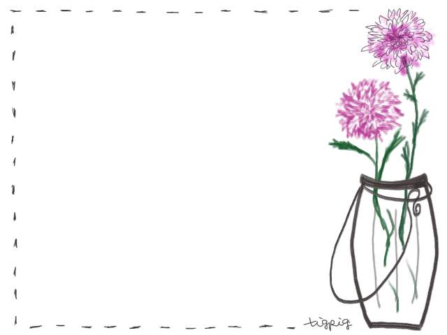 フリー素材 フレーム ナチュラルな花瓶と花のイラスト素材 Webデザイン イラスト素材 Tigpig