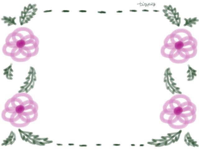 フリー素材 フレーム ガーリーで大人可愛いピンクの花のイラスト素材 Webデザインに使える素材 Tigpig