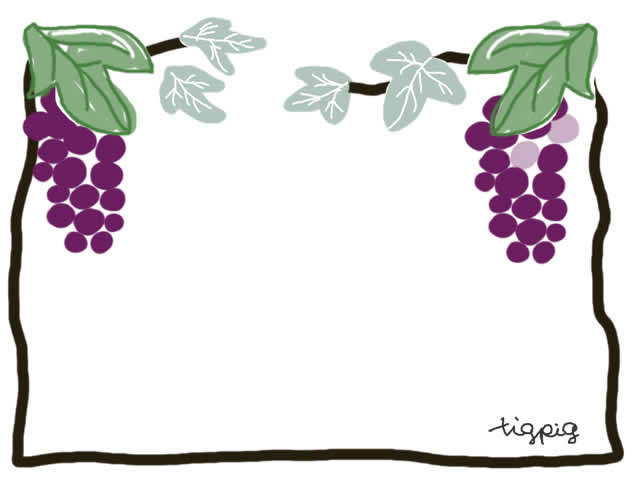 フリー素材 フレーム ガーリーで大人可愛い葡萄 ブドウ のイラスト素材 Web 動画 Sns バナー制作に使える素材 Tigpig