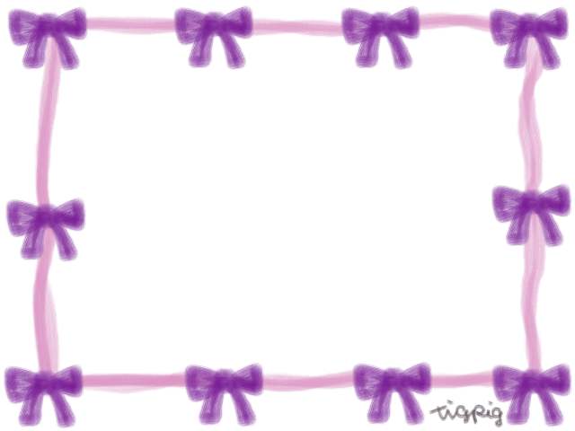 フリー素材 フレーム ガーリーでロマンチックな紫のリボンのイラスト素材 Webデザイン イラスト素材 Tigpig