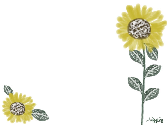 フリー素材 フレーム ガーリーで大人可愛い向日葵 ひまわり のイラスト素材 ネットショップ制作などに使える約5000点のwebデザイン素材 Tigpig