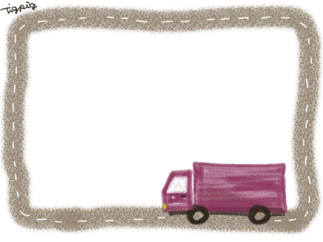 フリー素材 フレーム ガーリーで大人可愛い自動車 トラック のイラスト素材 Webデザイン イラスト素材 Tigpig