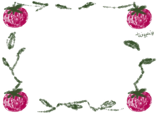 フリー素材 フレーム 夏の野菜 トマト のイラスト Webデザイン素材 オンラインショップ制作やwebデザインに使える素材 Tigpig