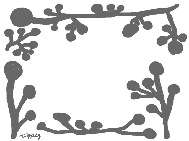フリー素材 フレーム 640 480pix 北欧風植物のイラスト モノトーンのブルーベリーの実と枝 のwebデザイン素材 オンラインショップ制作やwebデザインに使える素材 Tigpig