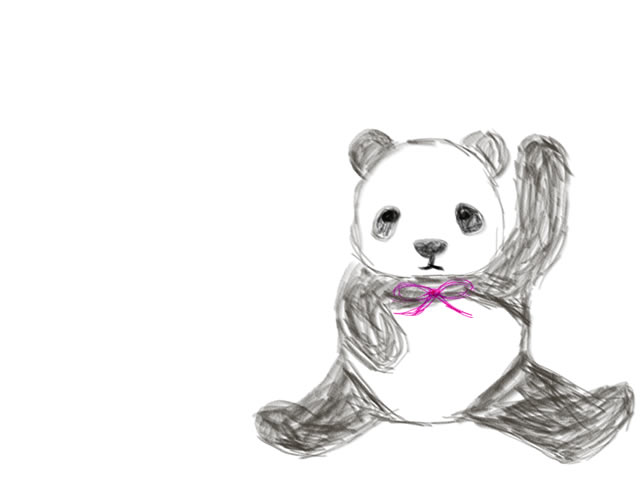 ネットショップ バナー広告 Webデザインのフリー素材 手描き鉛筆風の大人可愛いパンダのモノクロイラスト Webデザイン 動画に使える無料素材 Tigpig