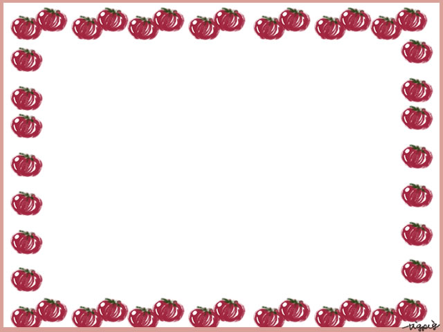 Webデザイン バナー広告 ネットショップのフリー素材 大人可愛いプチトマトいっぱいの夏の野菜のフレーム 640 480pix Webデザイン イラスト素材 Tigpig