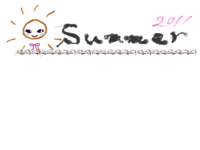 フリー素材 夏のフレーム ガーリーな太陽のイラストと11summerの手書き文字の無料素材 Webデザイン イラスト素材 Tigpig