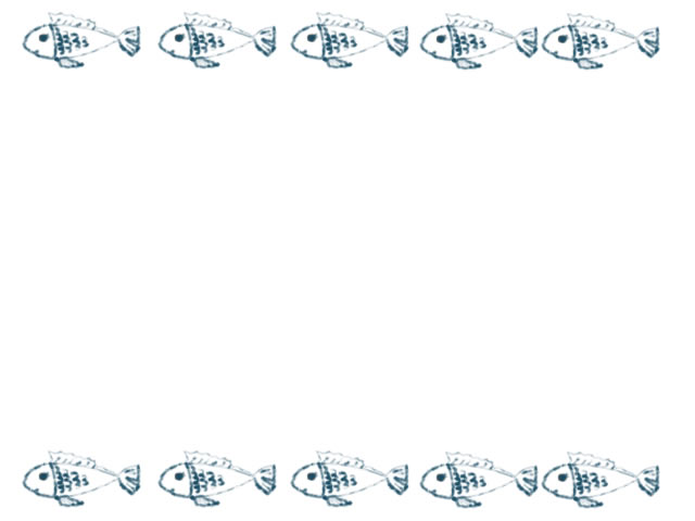 フリー素材 ガーリーな青い魚いっぱいのネットショップ バナー広告 Webデザインのフレーム 飾り罫 Webデザインに使える素材 Tigpig