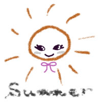 夏のアイコン Twitter Mixi ブログ のフリー素材 大人可愛い太陽とsummerの手書き文字のイラストのガーリーなwebデザイン素材 Webデザイン イラスト素材 Tigpig