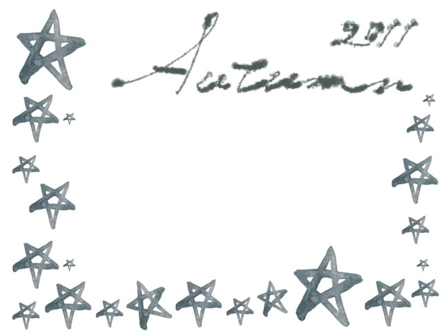 フリー素材 モノクロのフレーム 大人可愛いグレーのautumn11の手書き文字と星いっぱいの飾り枠 640 480pix Webデザイン イラスト素材 Tigpig
