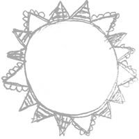 フリー素材 アイコン Twitter Mixi ブログ 大人可愛いモノトーングレーの旗いっぱいの太陽のメダルみたいな鉛筆イラスト 0 0pix Webデザイン イラスト素材 Tigpig