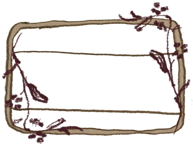 フリー素材 ガーリーなブラウンの北欧風のシンプルな木の枝とラベルシールみたいな鉛筆の手描きイラストの囲み枠 640 480pix Web 動画 Sns バナー制作に使える素材 Tigpig