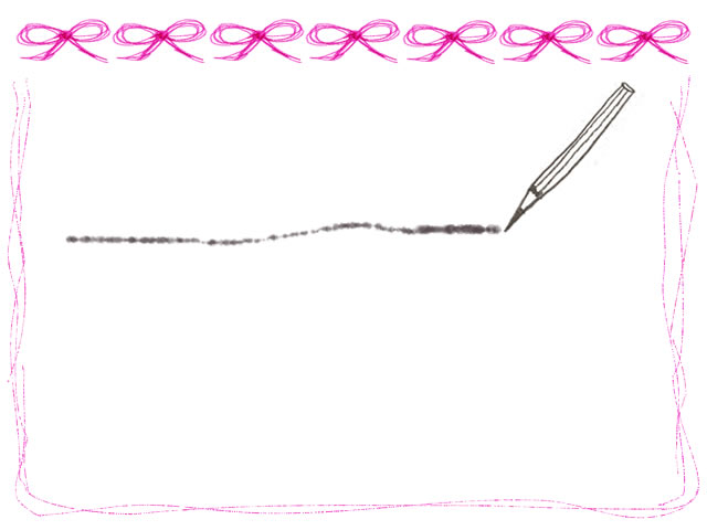 フリー素材 フレーム バナー広告 メニュー モノトーンの鉛筆とラインとピンクのリボンいっぱいの飾り枠 640 480pix Webデザインに使える 素材 Tigpig