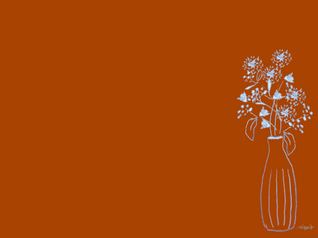 フリー素材 北欧風の花と花瓶と茶色の背景の無料イラスト 640 480pix Webデザインに使える無料素材 Tigpig