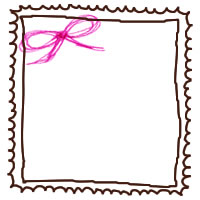 フリー素材 切手風のイラストのガーリーな囲み枠とピンクのリボン アイコン Twitter Webデザインに使えるフリー素材 Tigpig