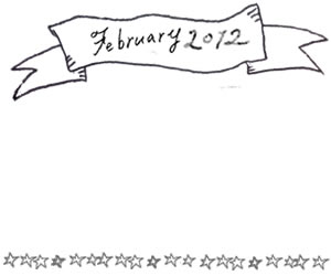 フリー素材 2月のフレーム モノトーンのfebruaryの手書き文字と手描きの星の大人かわいい飾り枠 3 250pix Webデザイン イラスト素材 Tigpig