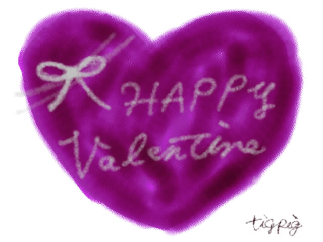 フリー素材 無料イラスト 大人可愛い紫の水性ペンので描いたようなハートとリボンとバレンタインの手書き文字 640 480pix Webデザインに使えるフリー素材 Tigpig