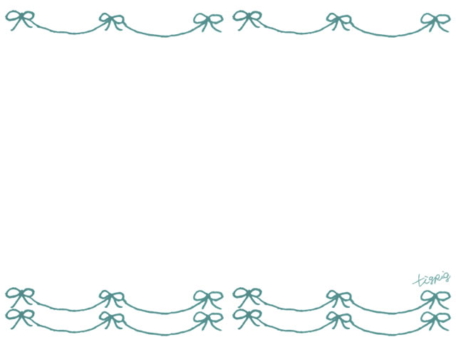 フリー素材 フレーム シャーベットカラーのミントグリーンのガーリーなリボンのラインの飾り罫 640 480pix Webデザインに使える素材 Tigpig