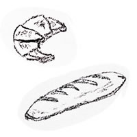 フリー素材 アイコン Twitter クロワッサンとフランスパンのガーリーイラスト 0 0pix Webデザイン イラスト素材 Tigpig