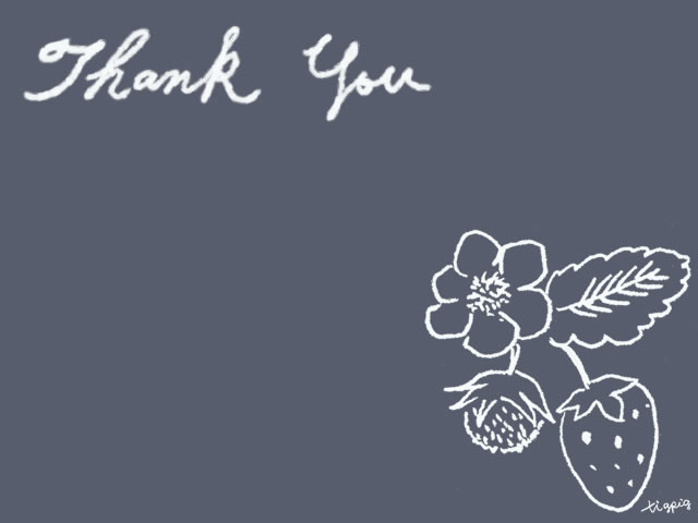 フリー素材 フレーム 黒板に描いたような北欧風デザインの鉛筆画のイチゴと花のイラストとthankyouの手描き文字 640 480pix Webデザイン イラスト素材 Tigpig