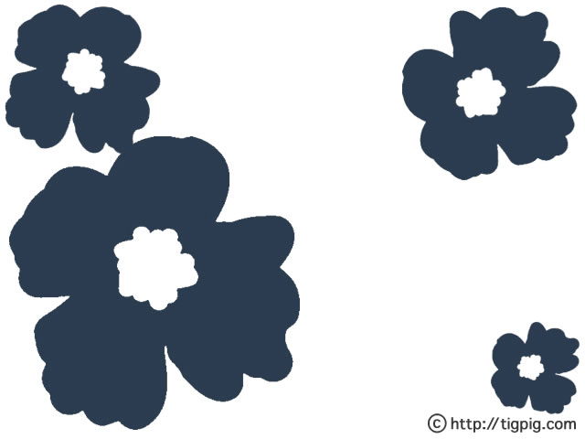 北欧風のレトロポップな紺色のケシの花のフリー素材 フレーム 640 480pix Web 動画 Sns バナー制作に使える素材 Tigpig