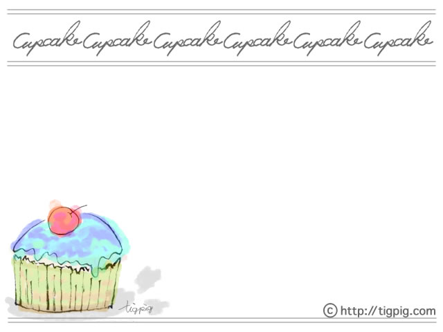 フリー素材 フレーム 大人可愛いカップケーキとcupkakeの筆記体の手書き文字 640 480pix Webデザイン イラスト素材 Tigpig