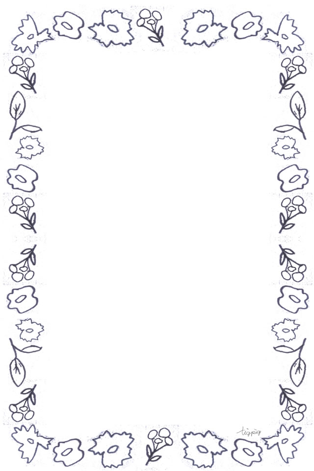 フリー素材 Iphone 壁紙 待受 北欧風の大人可愛い花と葉っぱのフレーム 960 640pix Webデザインに使える素材 Tigpig