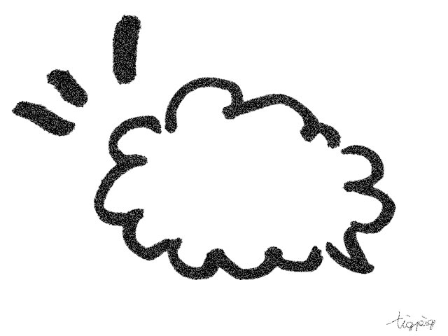 ざらざらした漫画風の質感のモノトーンの手描きのふわふわのフキダシ Webデザイン 動画制作に使える無料素材 Tigpig