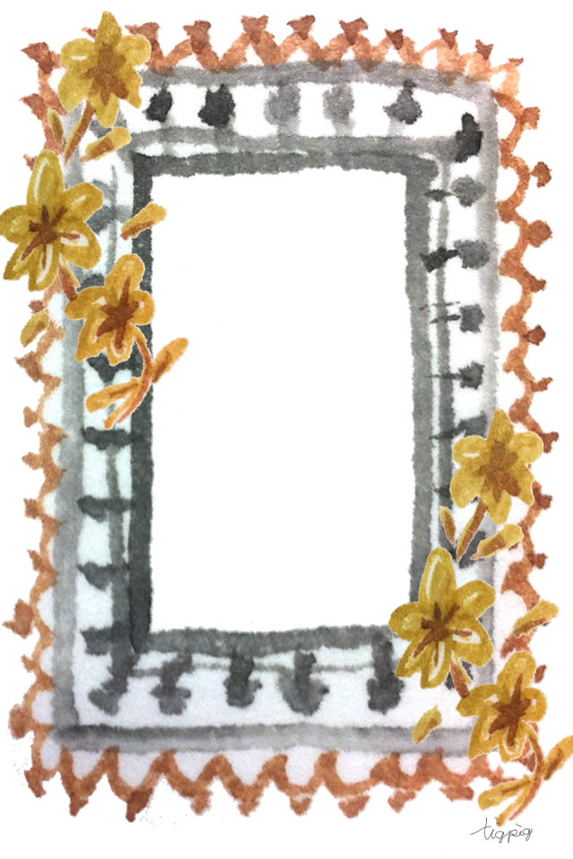 フリー素材 Iphone4 壁紙 待受 ガーリーな水彩のレースとお花のフレーム 960 640pix Webデザイン イラスト素材 Tigpig
