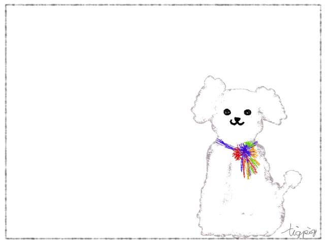 大人可愛いフリー素材 ふわふわ もこもこのプードル犬のフレーム 640 480pix Webデザイン 動画制作に使える無料素材 Tigpig