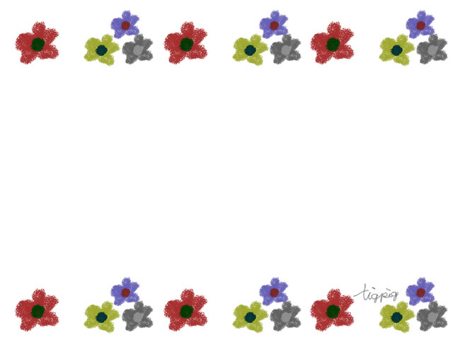 フリー素材 フレーム 北欧風の色遣いが大人可愛い花のラインの飾り枠 640 480pix Webデザイン イラスト素材 Tigpig