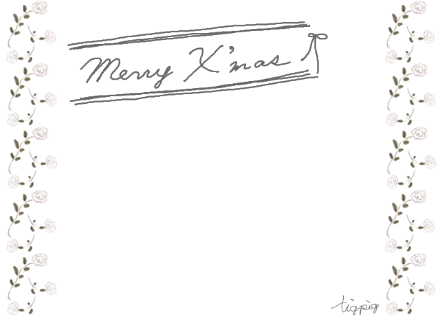クリスマスのフリー素材 フレーム Meery X Masの手書き文字とラインとリボンと薔薇のライン 640 480pix Webデザインに使える素材 Tigpig