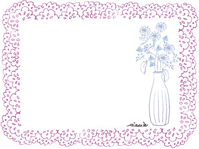 北欧風のフリー素材 ピンクのレースと北欧風の花瓶と花のイラストのフレーム 640 480pix ネットショップ制作などに使える約5000点のwebデザイン素材 Tigpig