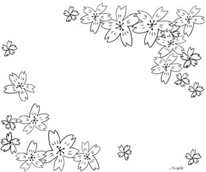 モノトーンの桜のかわいいイラストのバナー広告のフリー素材 300 250pix オンラインショップ制作やwebデザインに使える素材 Tigpig