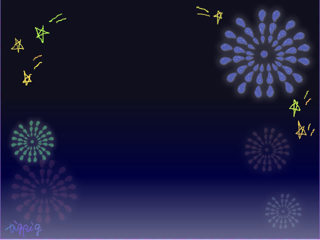 夏のhp制作に使える花火の夜空のフレームのフリー素材 Webデザイン イラスト素材 Tigpig