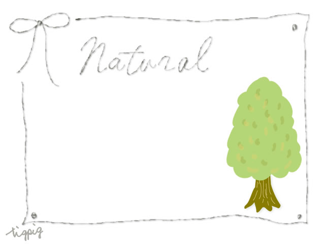 夏のhp制作に使えるシンプルな木のイラストとnaturalの手書き文字のフレームのフリー素材 オンラインショップ制作やwebデザインに使える素材 Tigpig