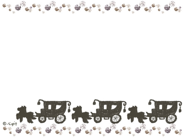 大人可愛い手描きの馬車とキラキラのラインのフレーム 640 480pix Webデザインに使える素材 Tigpig