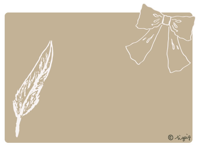 大人可愛いリボンと羽のイラストと淡いカフェオレ色の角丸の背景のフリー素材 640 480pix Webデザインに使える素材 Tigpig