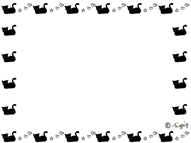 黒猫の小さなシルエットいっぱいのフレームのフリー素材 640 480pix Webデザイン イラスト素材 Tigpig